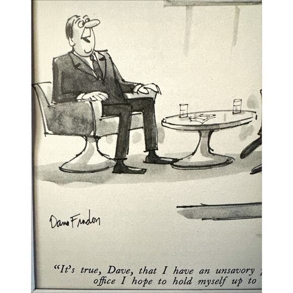 Framed Vintage New Yorker Magazine 8x10 Dana Fradon Cartoon Clipping Politician - Picture 3 of 4
